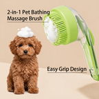 Pet bathing massage brush easy grip design with soapy puppy