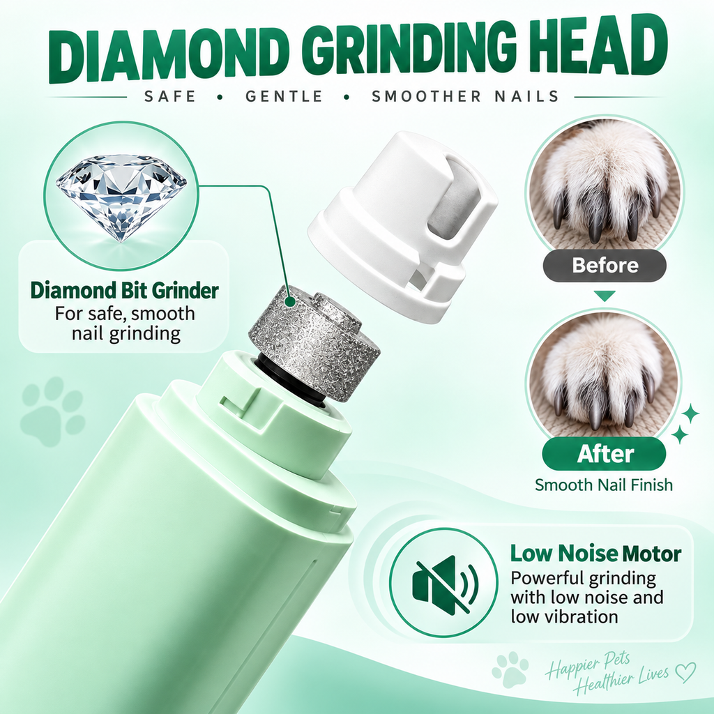 Pet Grooming Hammock & Nail Grinder Kit, 2-in-1 Dog & Cat Nail Clippers Trimmer with LED Light, Quiet Electric Grinder