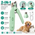 Pet Grooming Hammock & Nail Grinder Kit, 2-in-1 Dog & Cat Nail Clippers Trimmer with LED Light, Quiet Electric Grinder