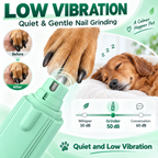 Pet Grooming Hammock & Nail Grinder Kit, 2-in-1 Dog & Cat Nail Clippers Trimmer with LED Light, Quiet Electric Grinder