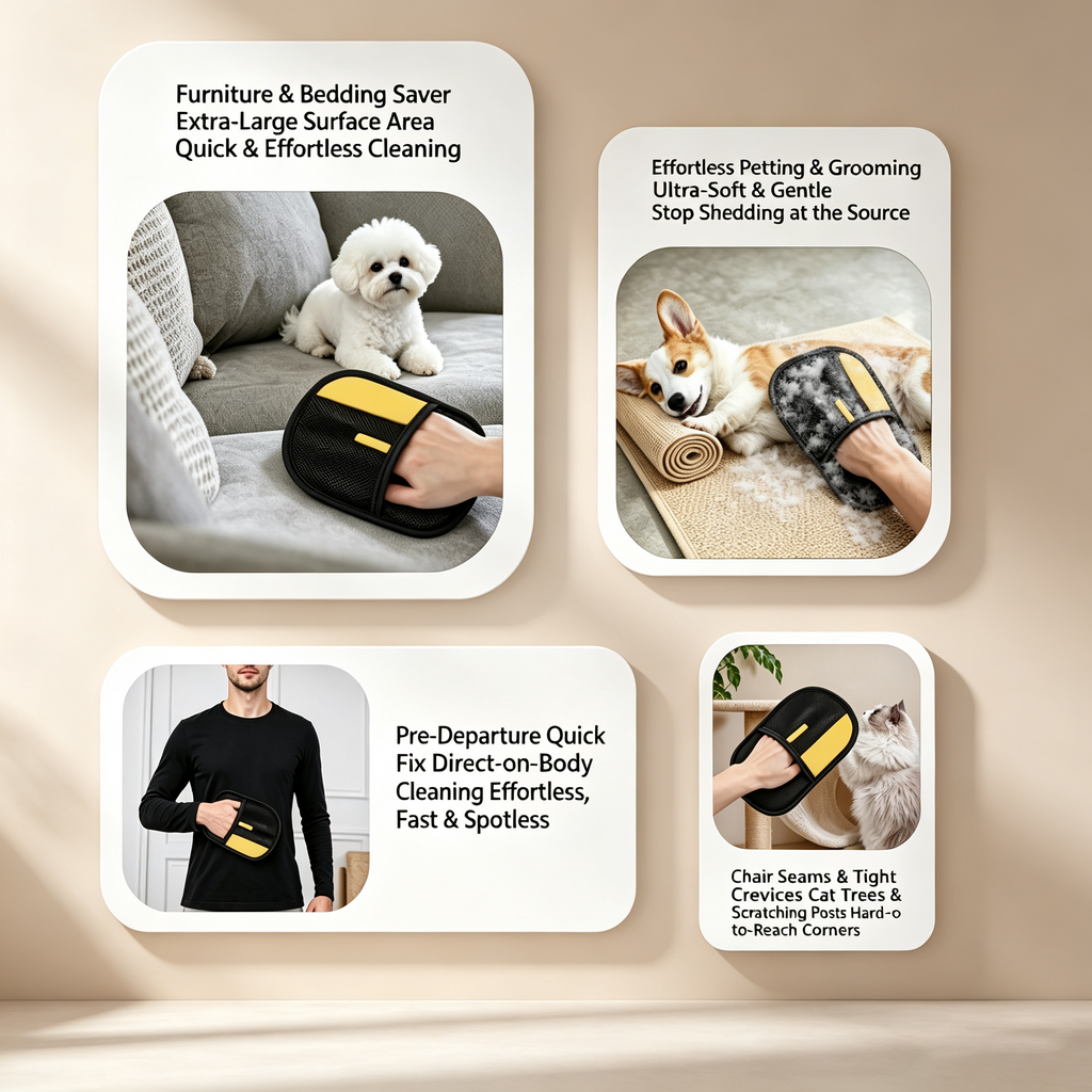 Cora's Petlife 3-in-1 Quick-Dry Pet Bathrobe & Grooming Kit - Super Absorbent Dog Drying Coat, Undercoat Rake & Hair Remover Glove