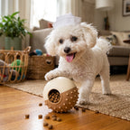 Cora's Petlife Treat Dispenser Ball - lifestyle scene
