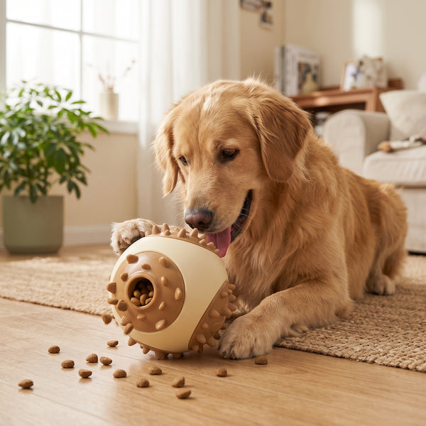 Snack Roll™ Treat Dispenser Ball — Adjustable Difficulty Dog Puzzle Toy, Durable Rubber, Interactive Treat Release for Busy Dogs