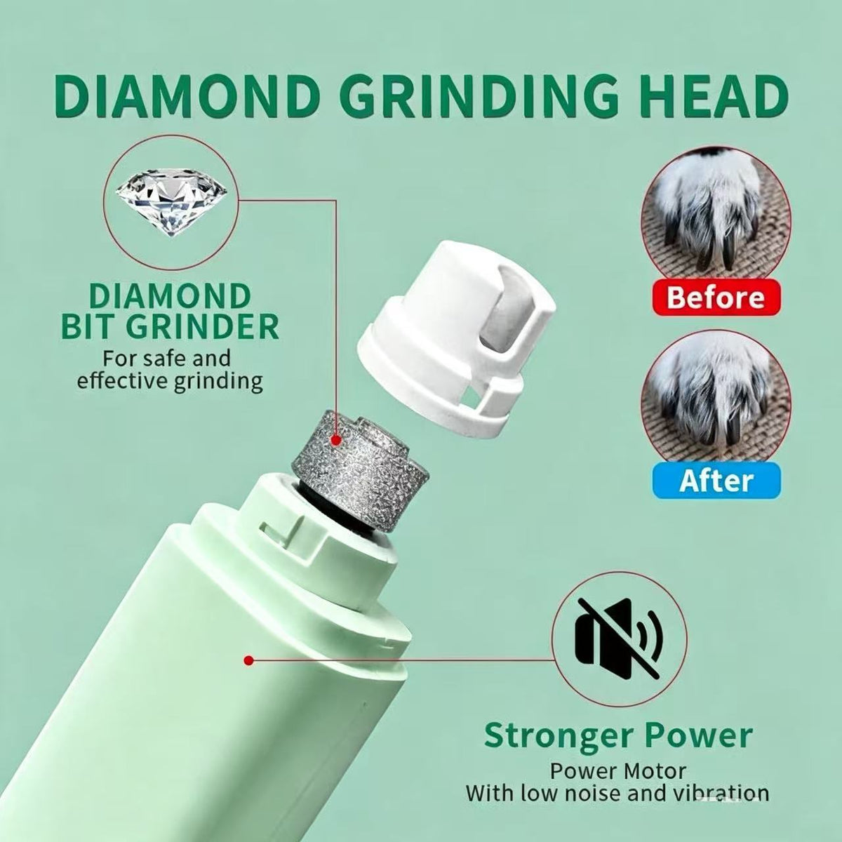 Pet Grooming Hammock & Nail Grinder Kit, 2-in-1 Dog & Cat Nail Clippers Trimmer with LED Light, Quiet Electric Grinder