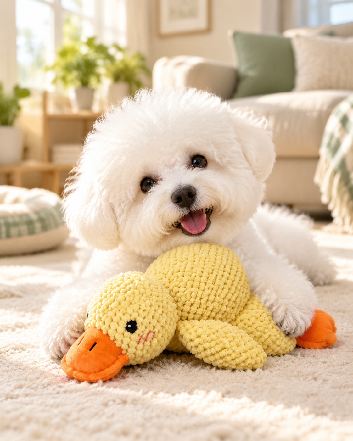 Squeaky Plush Duck Dog Toy - Quacking Companion Duck with Soft Fluffy Body, Durable Chew and Sleep Buddy for Small to Large Dogs (3 Sizes)