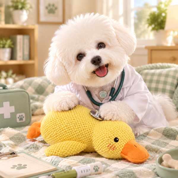 Squeaky Plush Duck Dog Toy - Quacking Companion Duck with Soft Fluffy Body, Durable Chew and Sleep Buddy for Small to Large Dogs (3 Sizes)