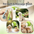 2-in-1 pet bath & massage brush in bathroom with foam demonstration