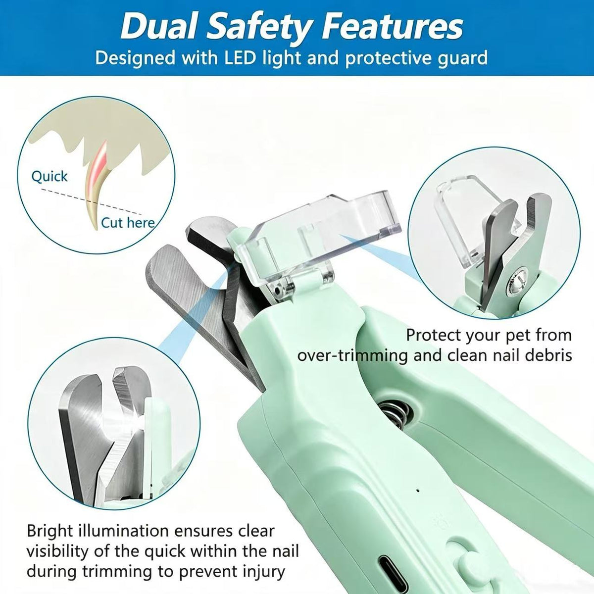 Pet Grooming Hammock & Nail Grinder Kit, 2-in-1 Dog & Cat Nail Clippers Trimmer with LED Light, Quiet Electric Grinder