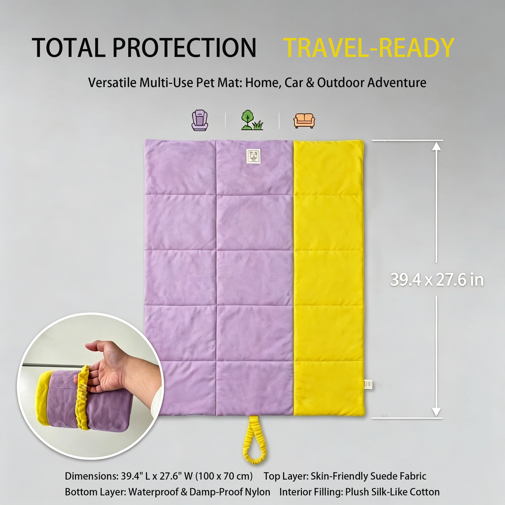 Pet travel mat total protection features 100 by 70 cm