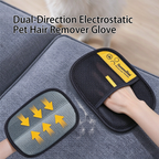 Dual direction electrostatic pet hair removal glove