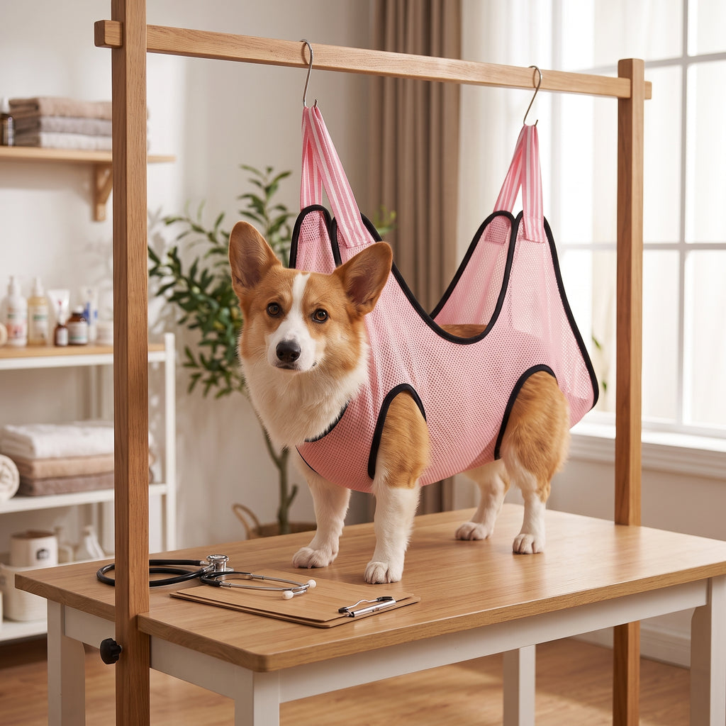 Spa Sling™ Grooming Hammock — Dog Grooming Restraint Sling for Nail Trims & Brushing, Breathable Mesh, Adjustable Height