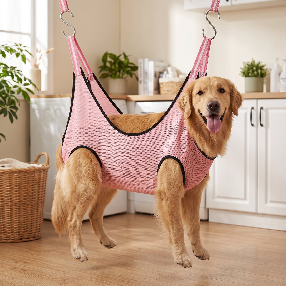 Spa Sling™ Grooming Hammock — Dog Grooming Restraint Sling for Nail Trims & Brushing, Breathable Mesh, Adjustable Height