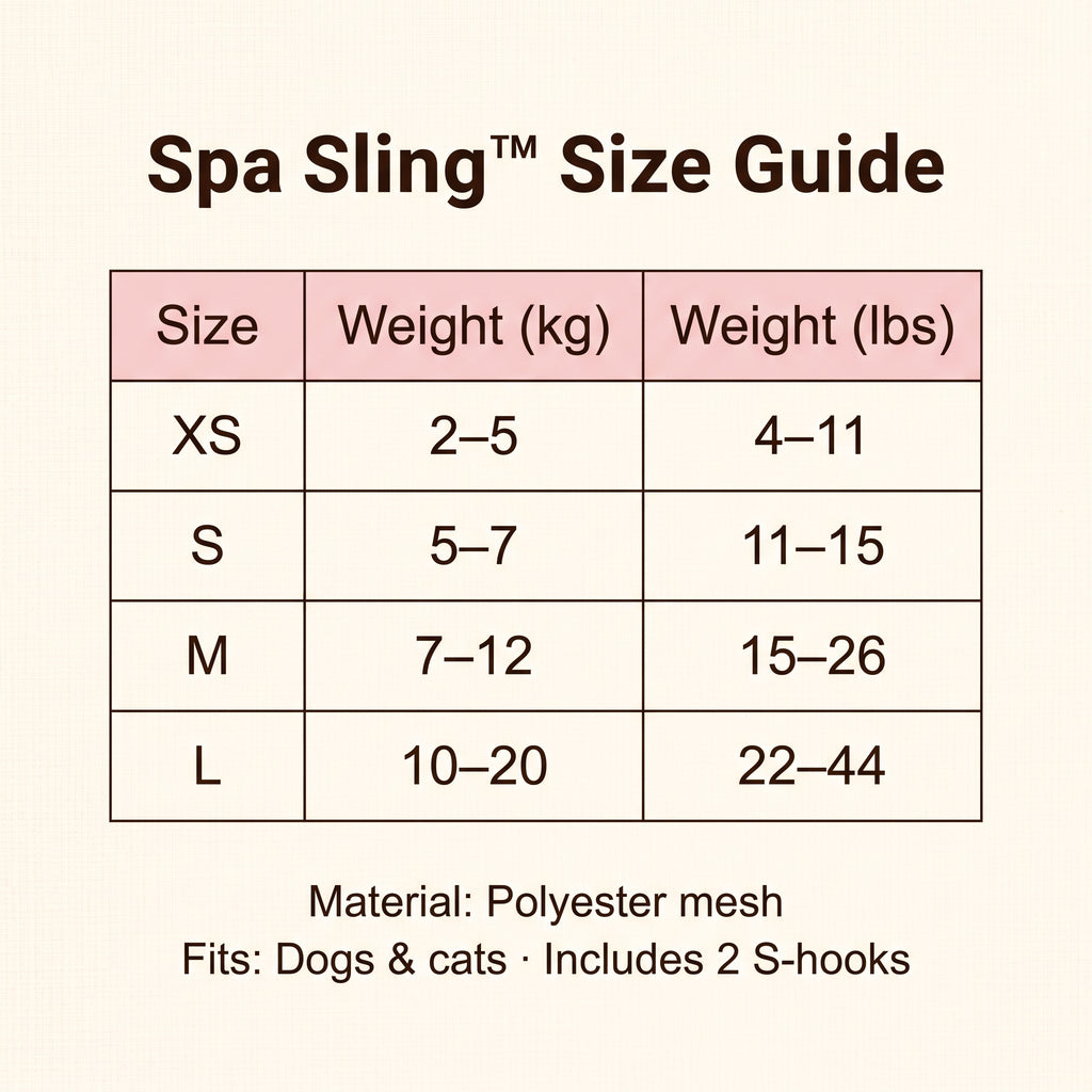 Spa Sling™ Grooming Hammock — Dog Grooming Restraint Sling for Nail Trims & Brushing, Breathable Mesh, Adjustable Height